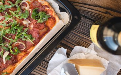 Takeout container of pasta